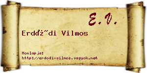 Erdődi Vilmos névjegykártya